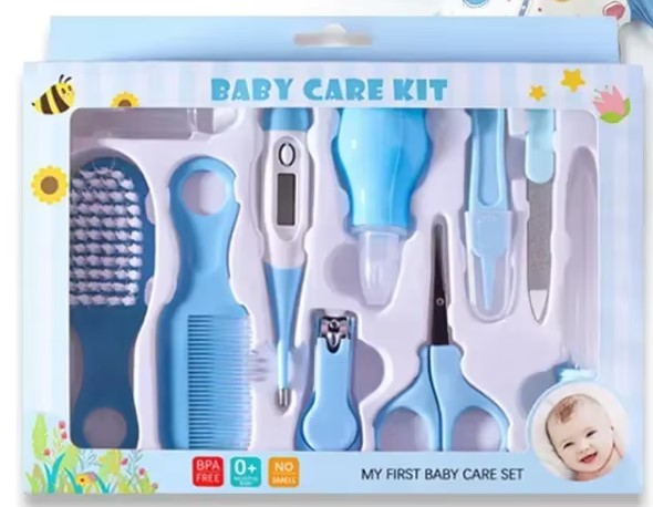 10-Piece Plastic Children's Nail Clippers Ear Scoop Dropper Scissors Combs Baby Nail Care Kit 3
