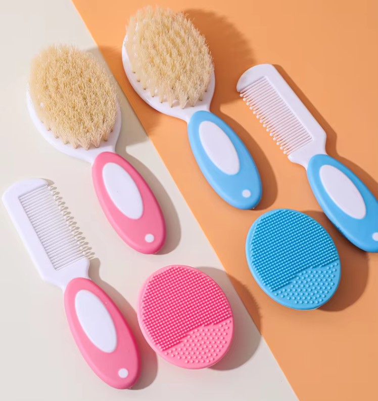 Baby Cleaning Brush Baby Care Tool Baby Comb Soft Natural Hair Brush Head Comb Infant Comb Head Massager Hairbrush 4