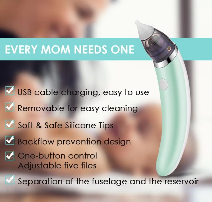 Electric Baby Nasal Aspirator - Quick & Gentle Nose Cleaner 2