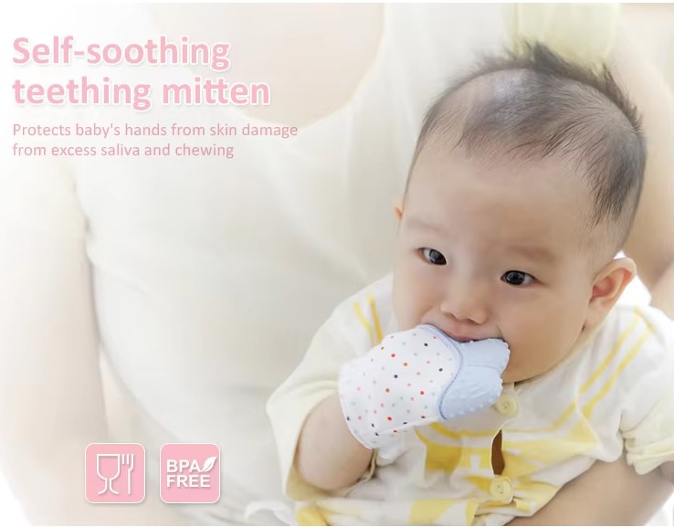 Silicone Teething Glove Bpa Free Safe Food Grade Baby Teething Mitten
