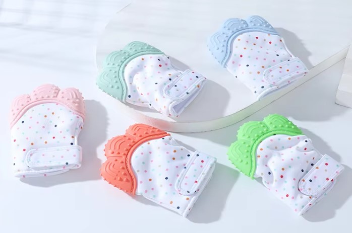 Silicone Teething Glove Bpa Free Safe Food Grade Baby Teething Mitten 3
