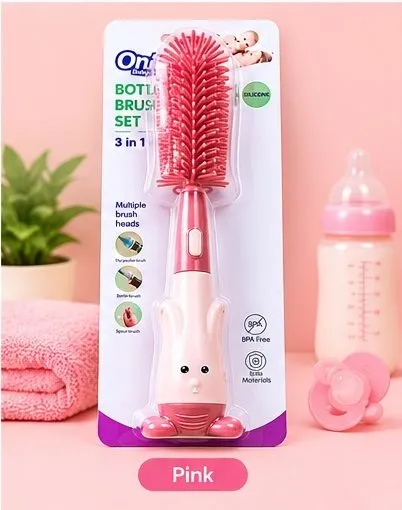 Only Baby 3-in-1 Silicone Baby Bottle Brush Set – Bottle, Nipple & Pacifier Cleaner 5